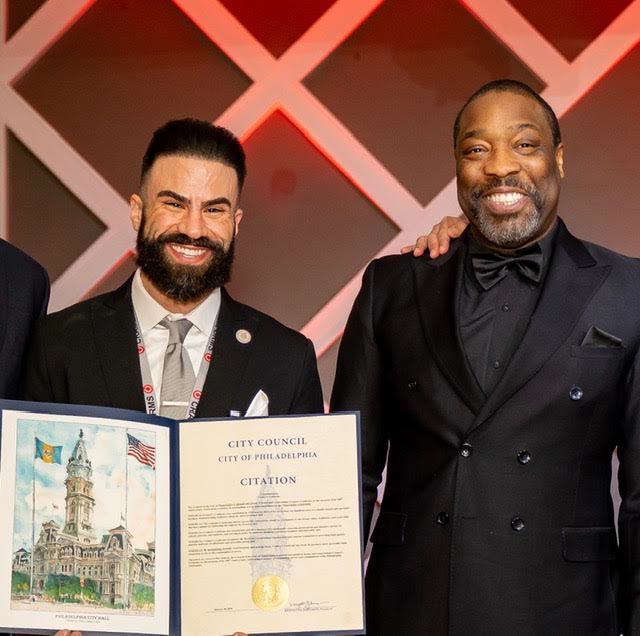 Matthew Laken with the Philadelphia City Council Citation